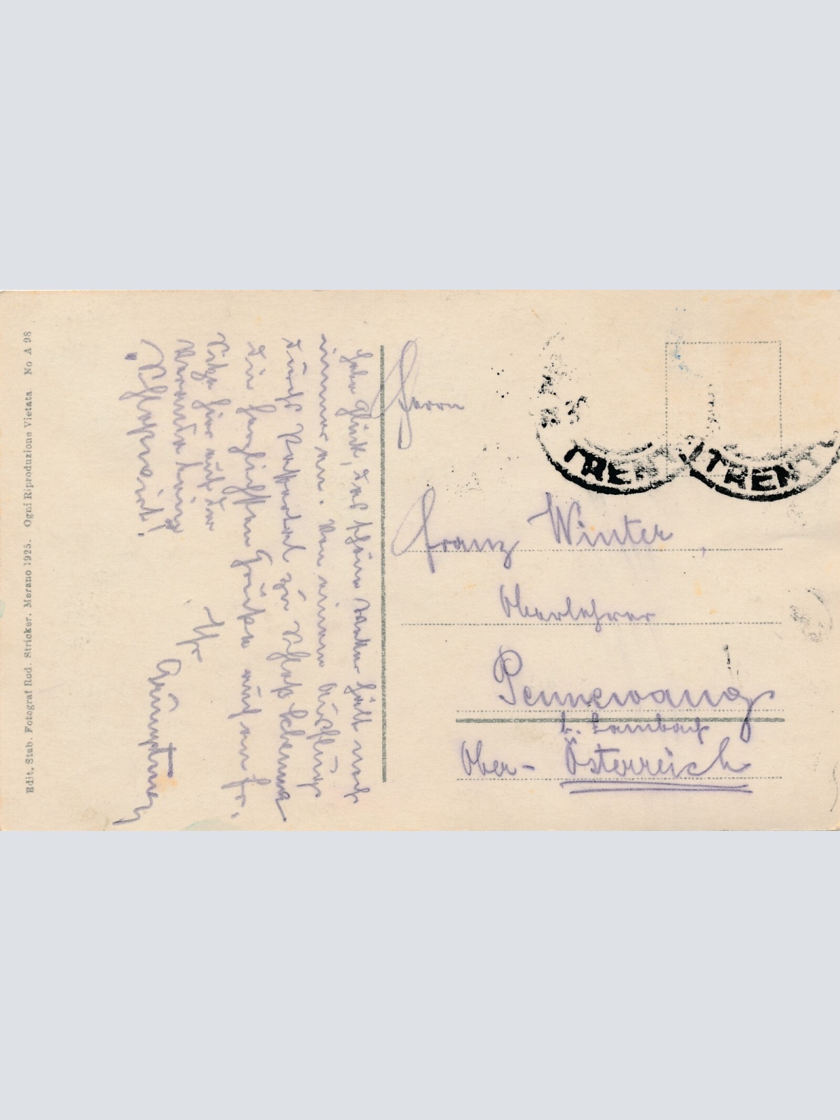 AK aus Albergo Schloßwirt Scenna Merano Italien (6275)