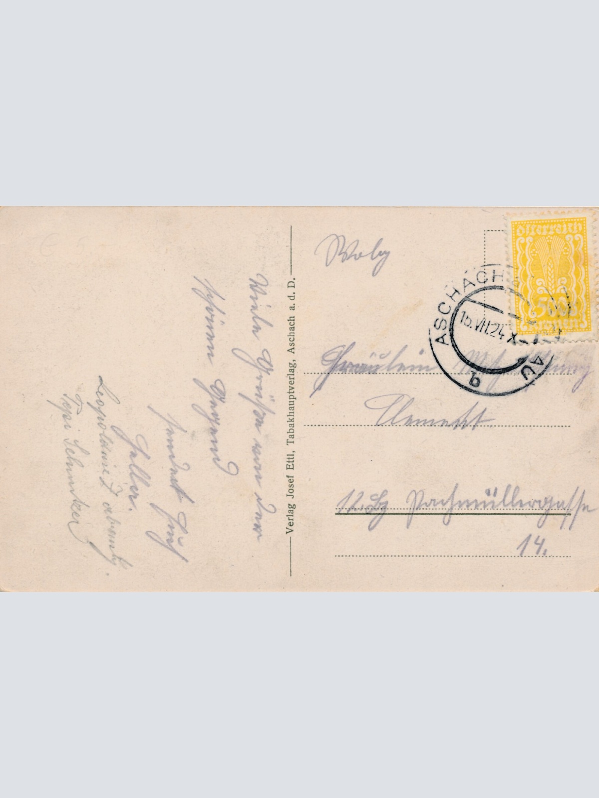 AK aus Markt Aschach mit Dampfer Oberösterreich (6233)