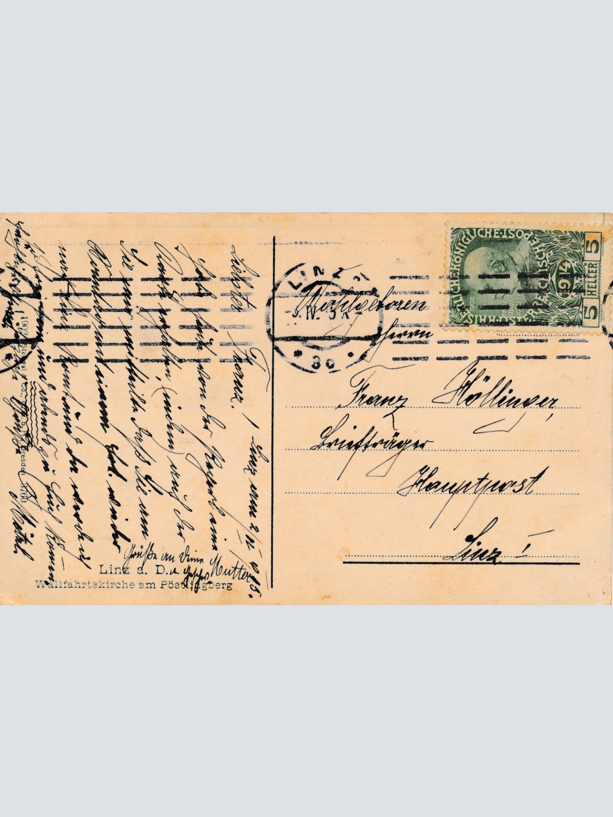 AK aus Linz mit Wallfahrtskirche am Pöstlingberg Oberösterreich (6299)