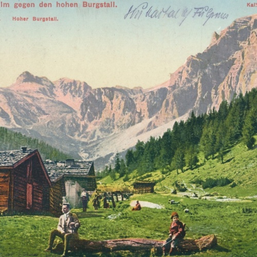 AK, Schlicker Alm gegen hohen Burgstall, Tirol (S1793)