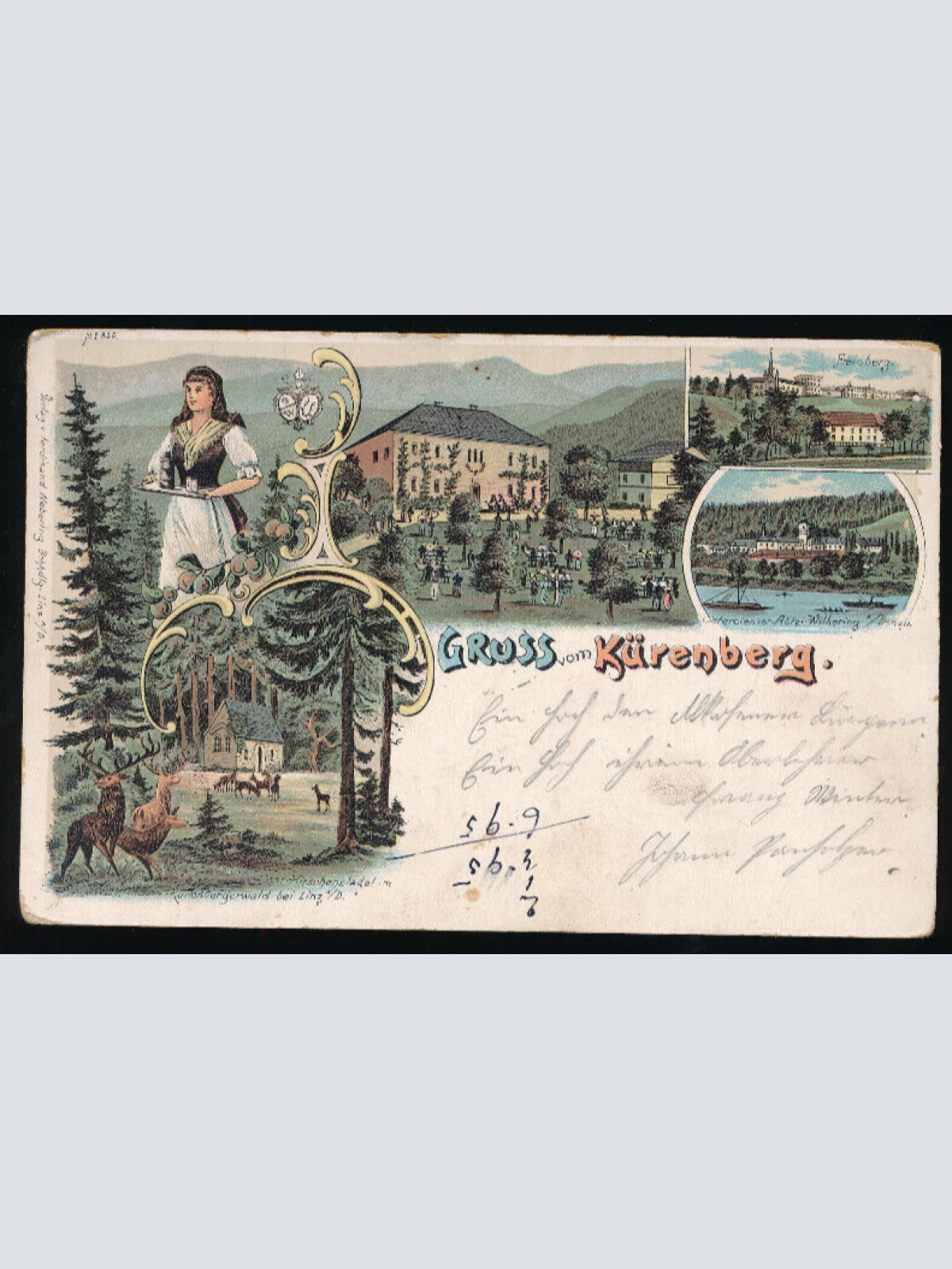 Litho - Karte gruss aus Kürenberg Oberösterreich (6036)