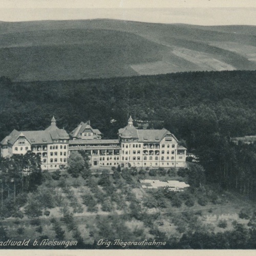 AK, Heilstätte Stadtwald b. Melsungen, Fliegeraufnahme, Hessen (S1737)