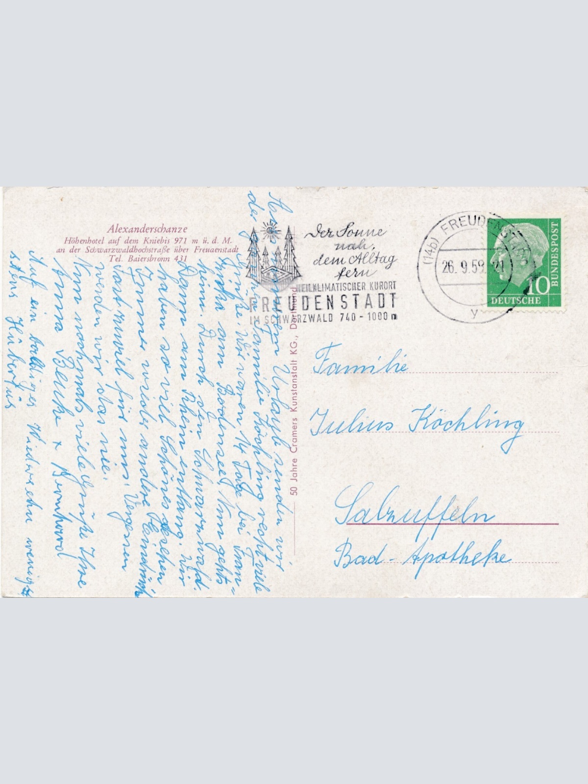 AK, Alexanderschanze, Baden-Württemberg, Freudenstadt (S1740)