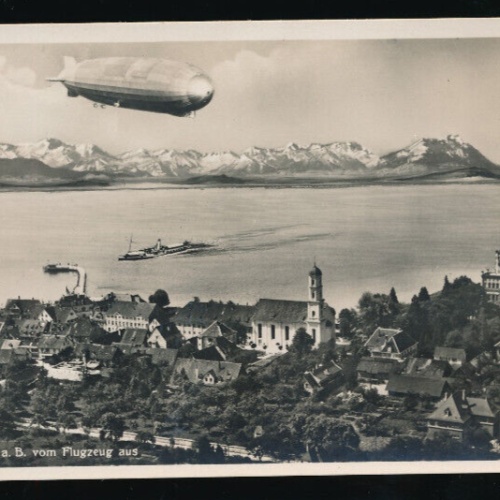 AK aus Langenargen mit Zeppelin Baden - Württemberg (5854)