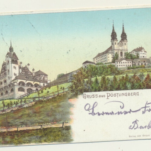 Litho - Karte gruss aus Pöstlingberg Oberösterreich (6226)