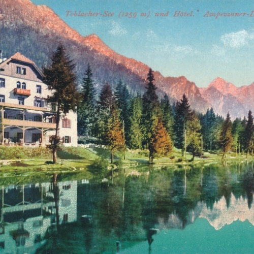 AK vom Toblacher See und Hotel Italien (6376)