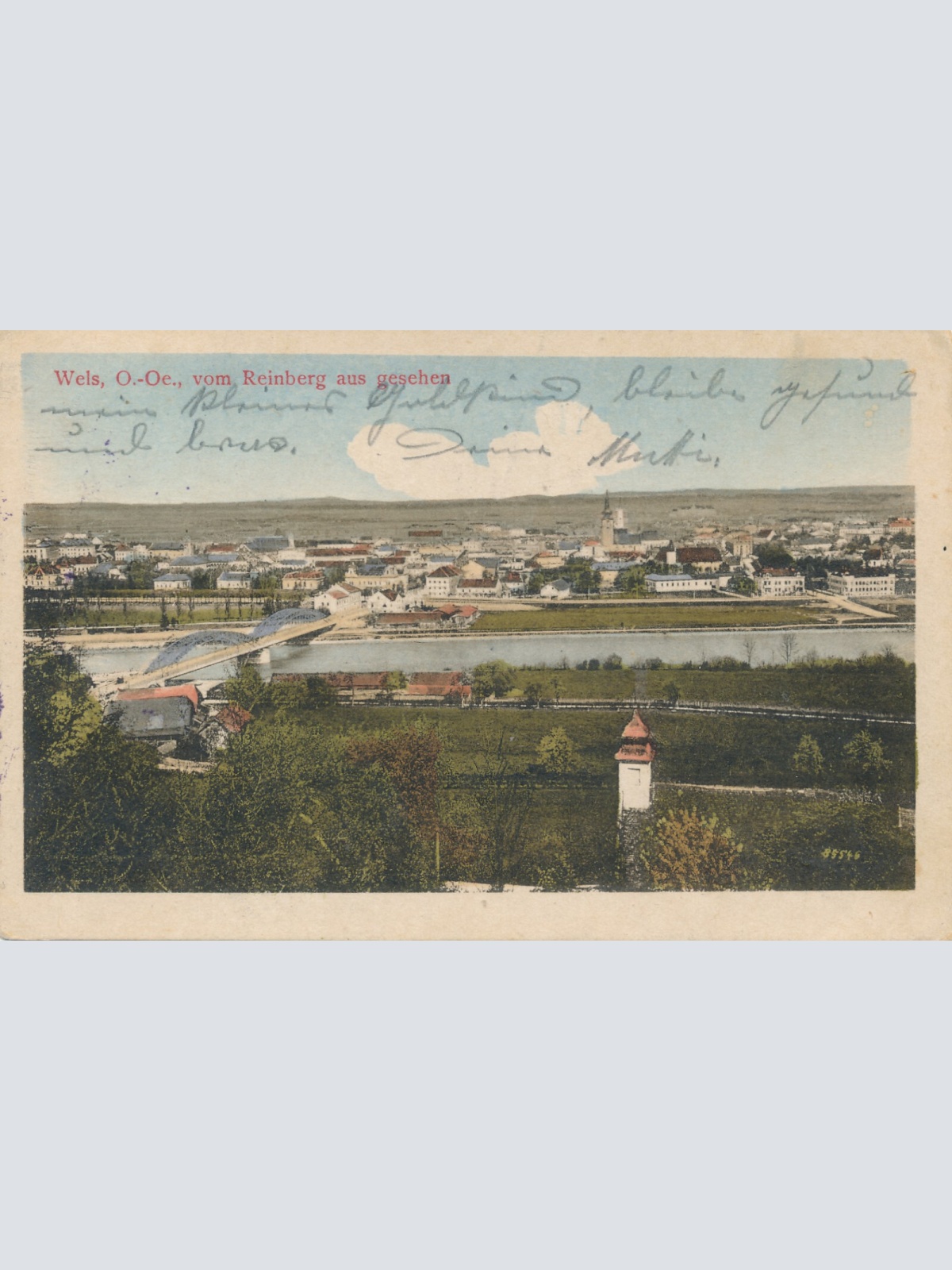 AK aus Wels vom Reinberg aus gesehen Oberösterreich  (6369)