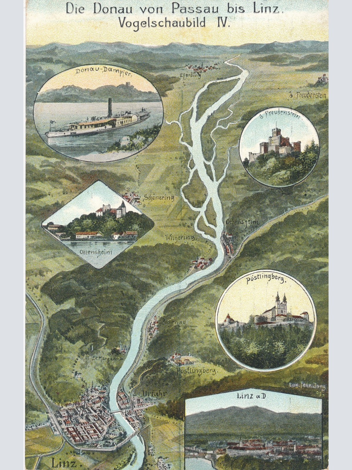 AK die Donau von Passau bis Linz Oberösterreich (6321)