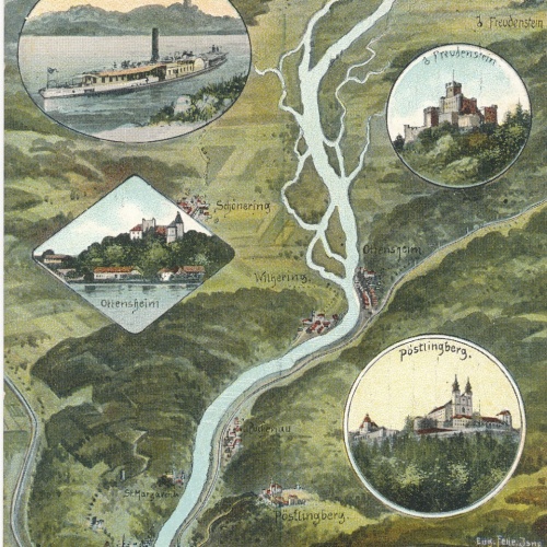 AK die Donau von Passau bis Linz Oberösterreich (6321)