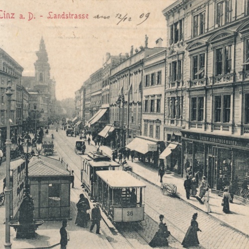 AK aus Linz an der Donau Landstrasse Oberösterreich (6327)