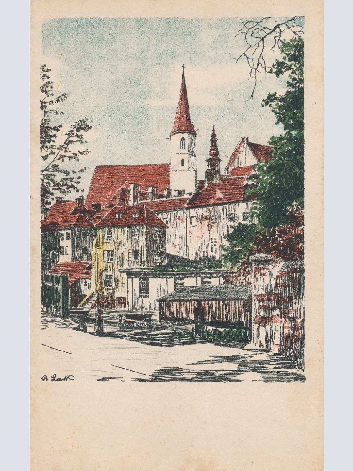 AK aus Eger mit Franziskanerkirche Italien (6210)