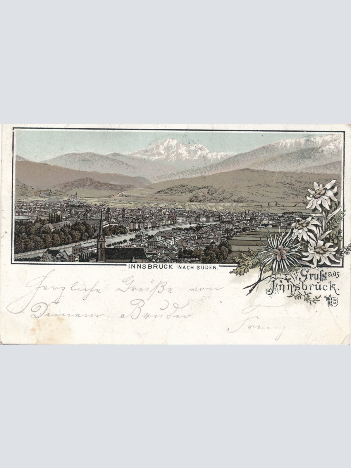 Litho - Karte gruss aus Innsbruck Tirol (6912)