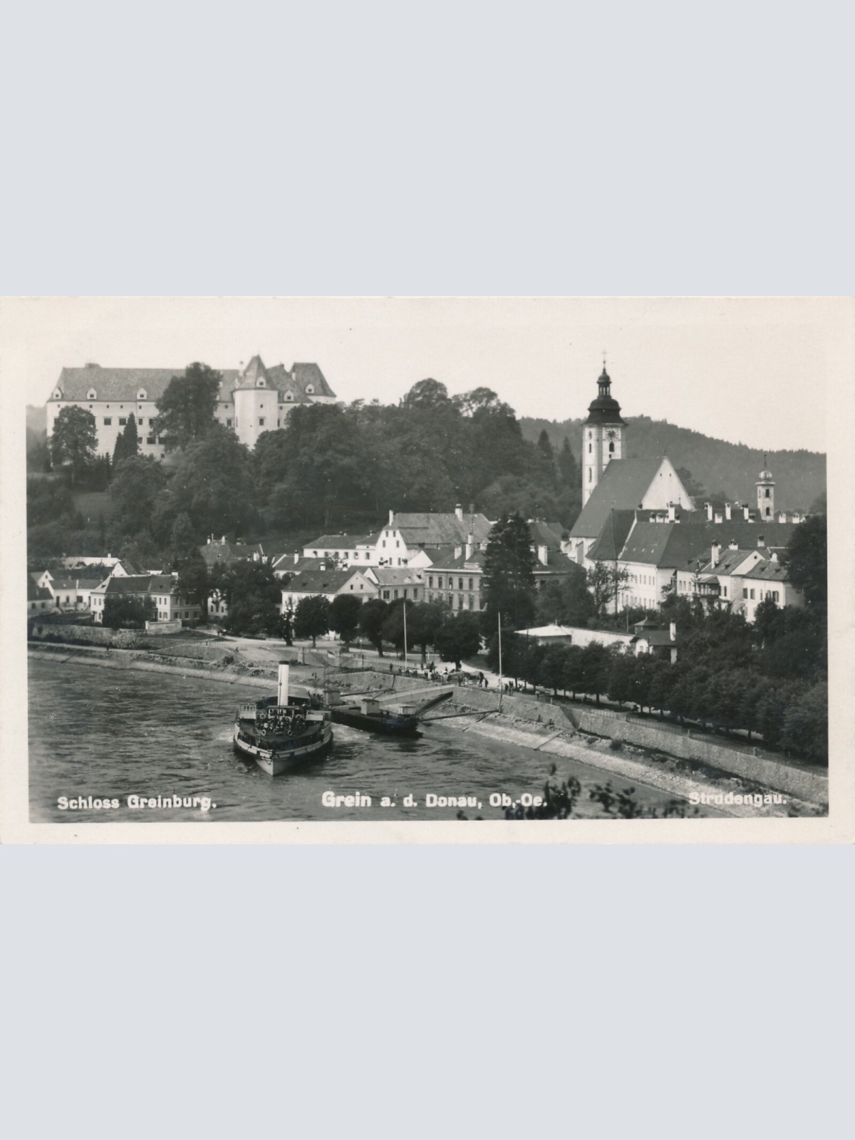 AK aus Grein an der Donau mit Dampfer Oberösterreich (6803)