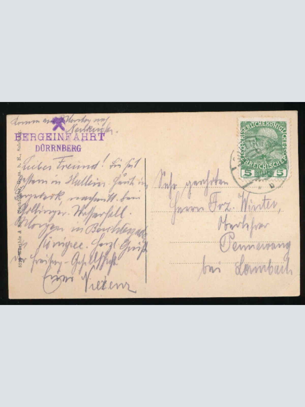 AK aus Dürnberg Wolf Dietrichstollen im Kalkstein Salzburg (5984)