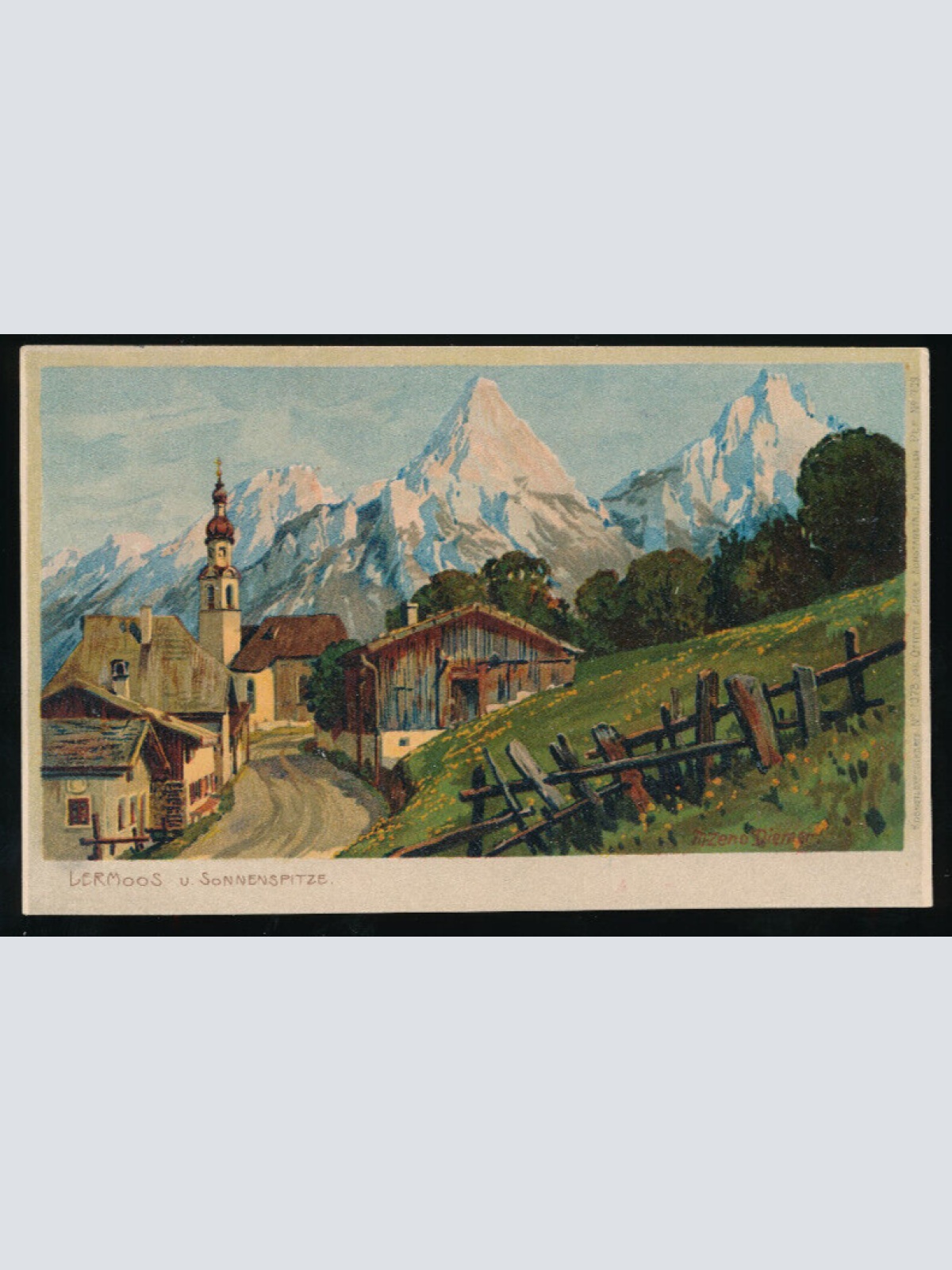 Künstler - Karte aus Leermoos in Tirol Zeno Diemer Tirol (5907)