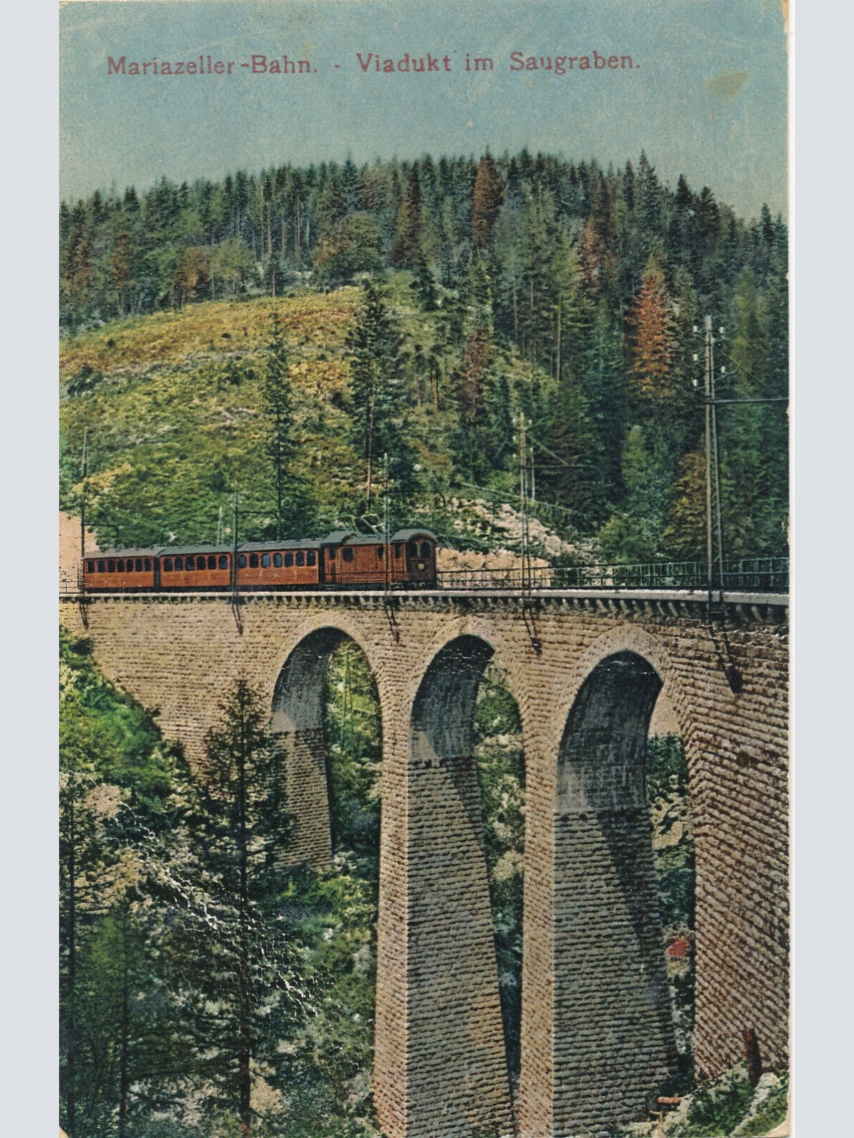AK von der Mariazellerbahn Viaduct im Saugraben Steiermark (6075)
