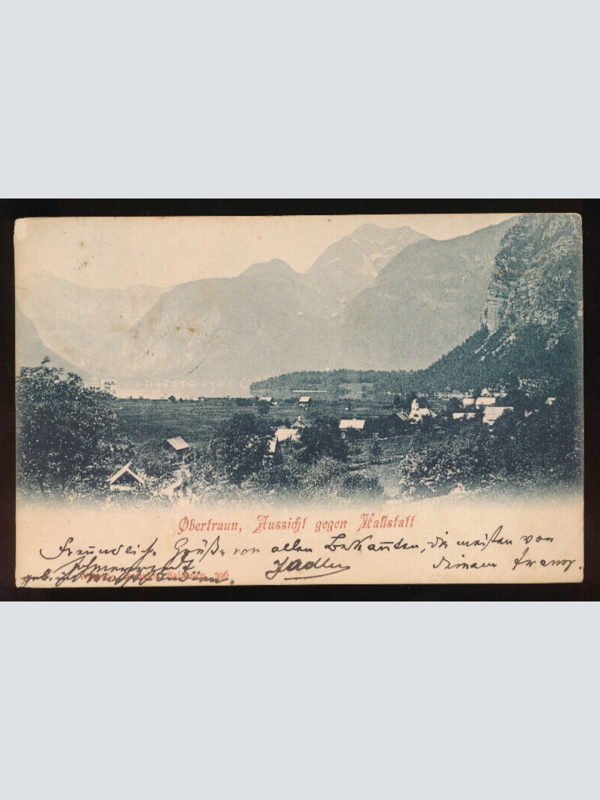 AK aus Obertraun mit Aussicht gegen Hallstatt Oberösterreich (6072)