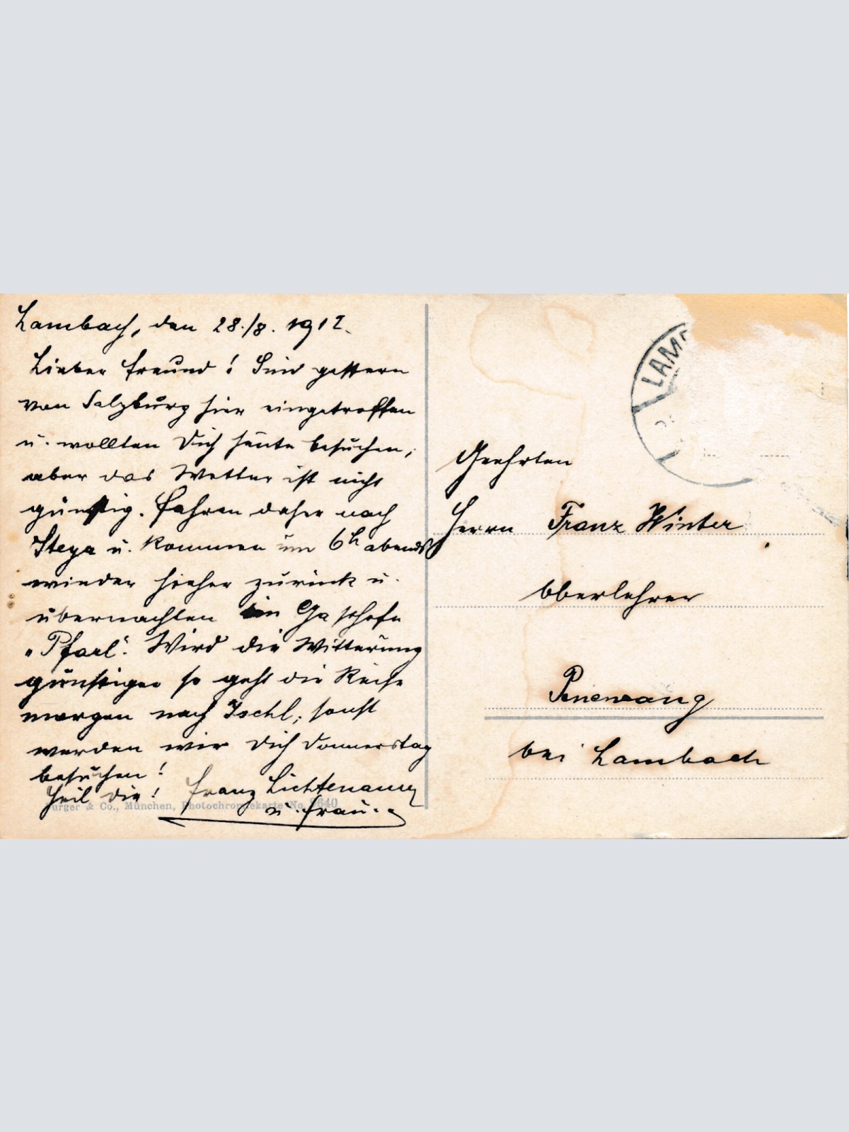 AK von der Tauernbahn Steinbach Viadukt mit Hofgastein Salzburg (6089)