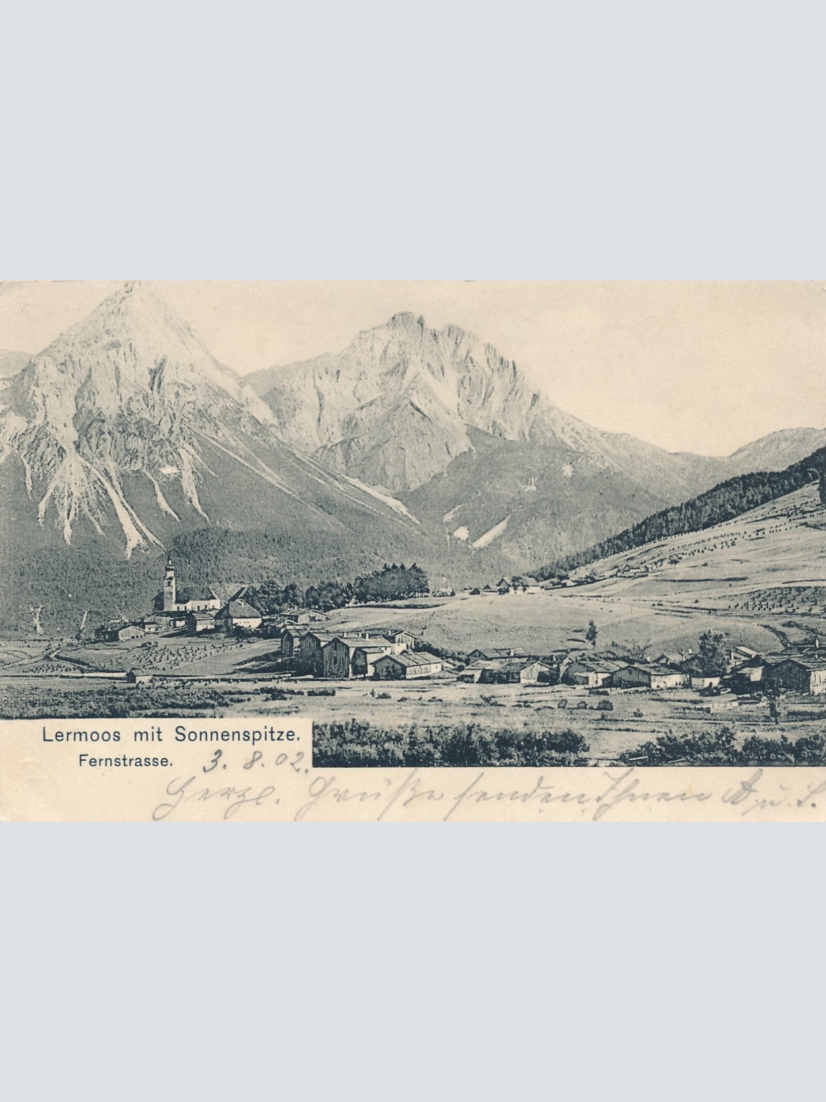 AK aus Lermoos mit Sonnenspitze Fernstrasse Tirol (6944)