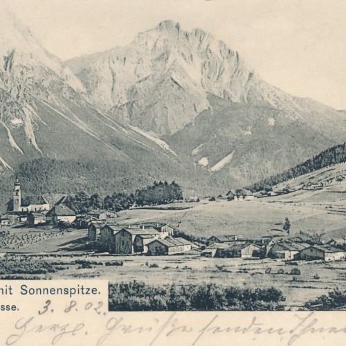 AK aus Lermoos mit Sonnenspitze Fernstrasse Tirol (6944)