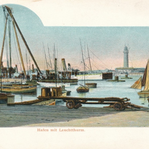 AK aus Triest - Trieste Hafen mit Leuchtturm Italien (6726)