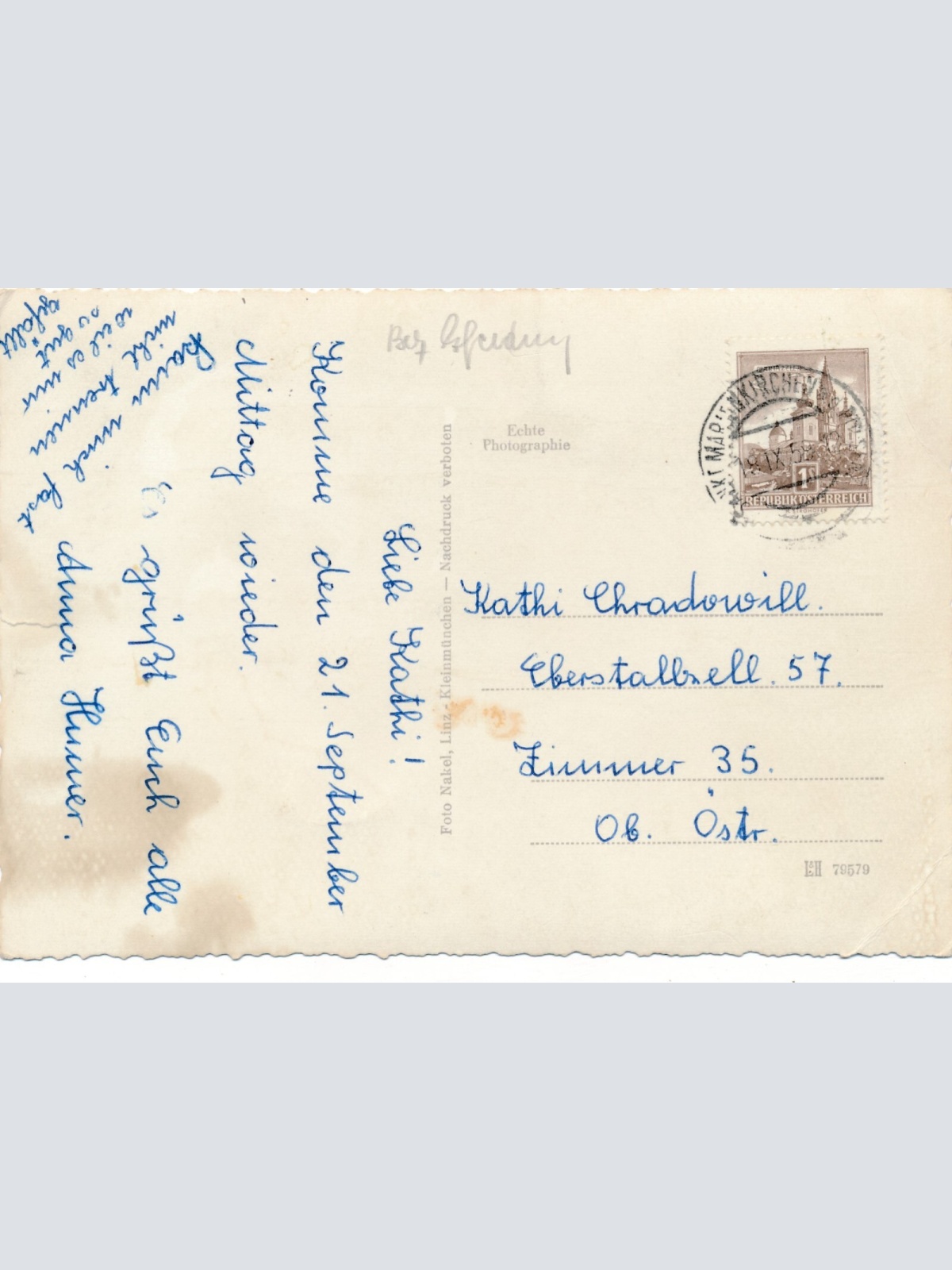 AK aus St. Marienkirchen Fliegeraufnahme Nr.1 Oberösterreich (6765)