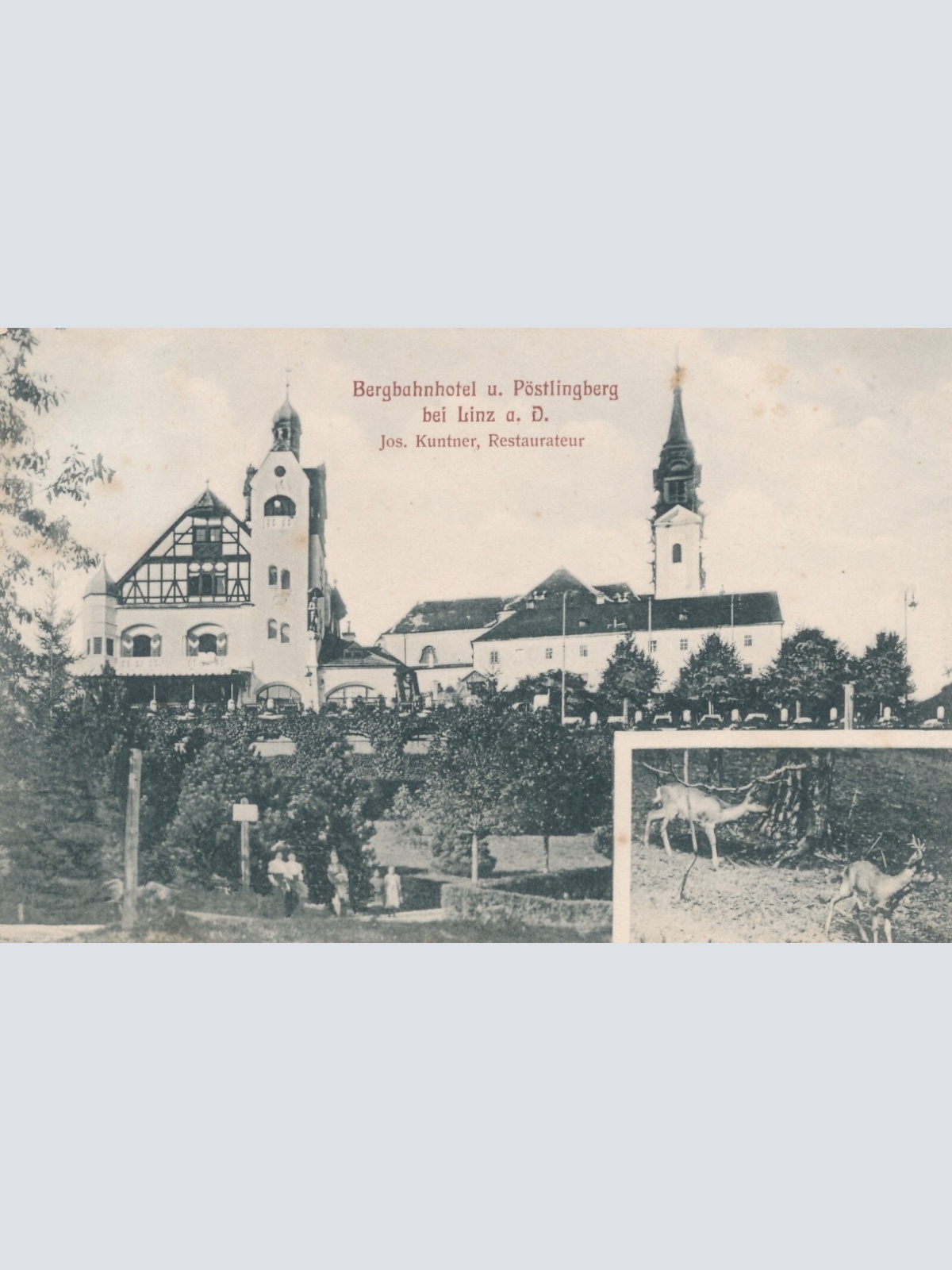 AK aus Linz mit Bergbahnhotel und Pöstlingberg Oberösterreich (6769)