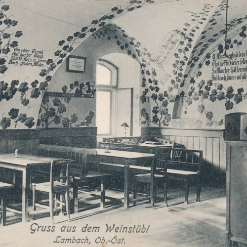 AK gruss aus dem Weinstübl Lambach Oberösterreich (6756)