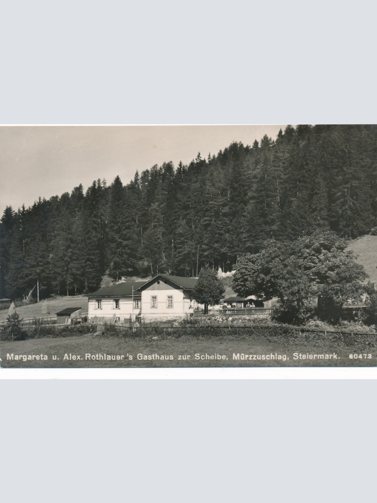 AK aus Mürzzuschlag mit Gasthaus zur Scheibe Steiermark (7327)