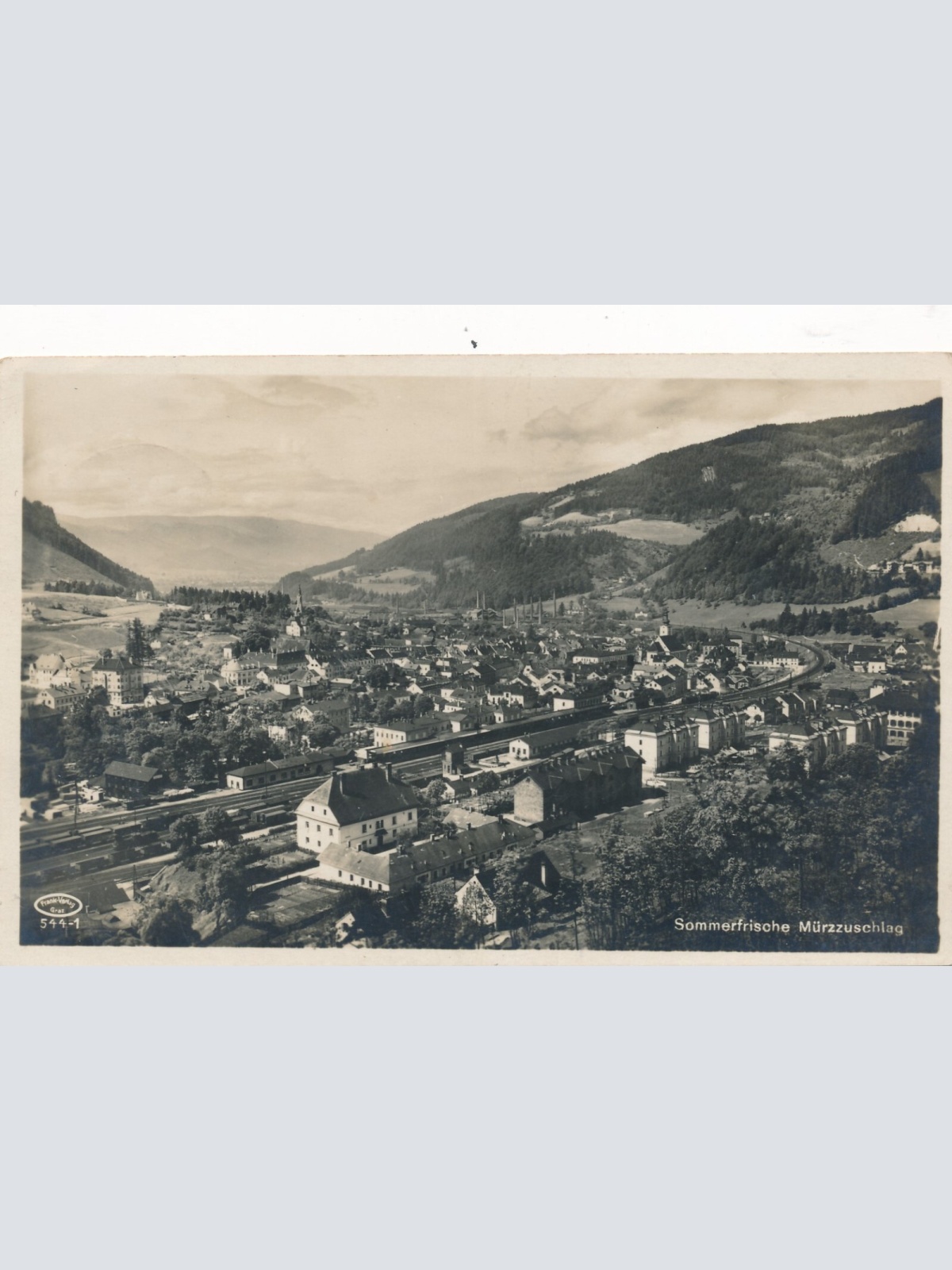 AK aus Mürzzuschlag mit Bahnhof Steiermark (7328)
