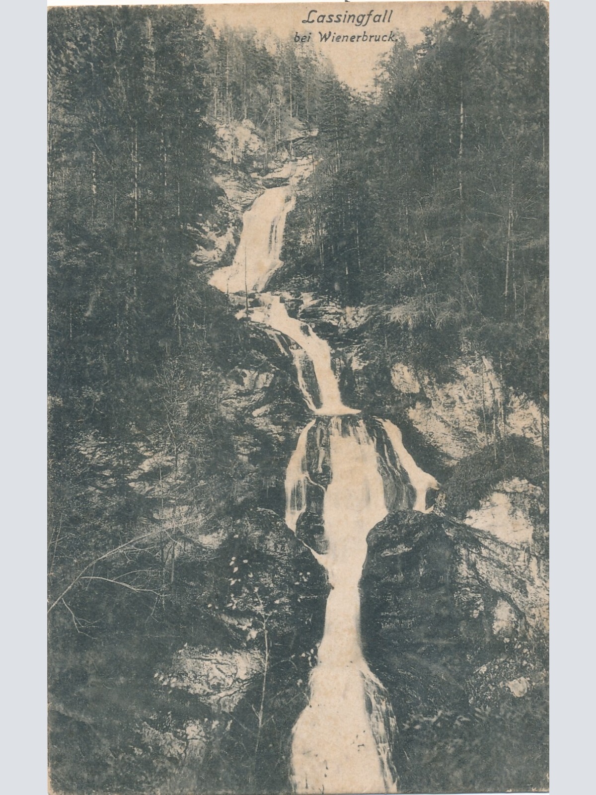 AK von einem Wasserfall Lassingfall bei Wienerbruck (7332)