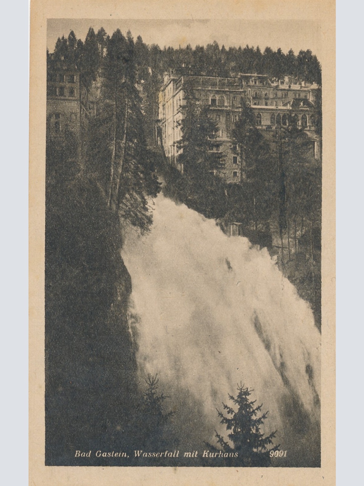 AK von einem Wasserfall Bad Gastein mit Kurhaus (7333)