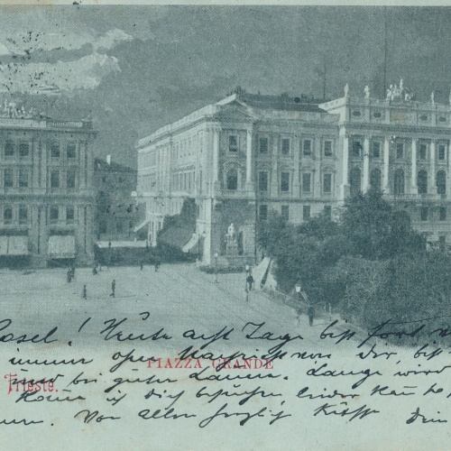 Mondschein - Karte aus Trieste mit Piazza Grande Italien (6441)
