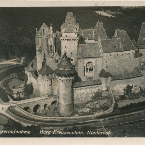 AK von der Burg Kreuzenstein Fliegeraufnahme Niederösterreich (7407)