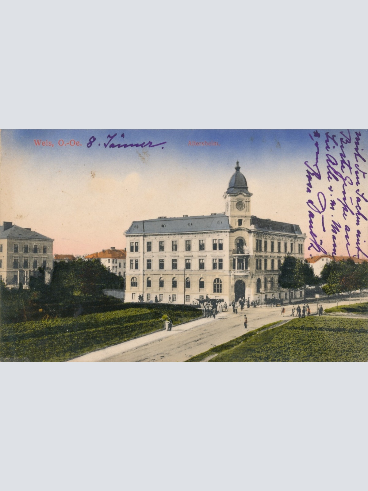 AK aus Wels mit Altersheim Oberösterreich (6700)