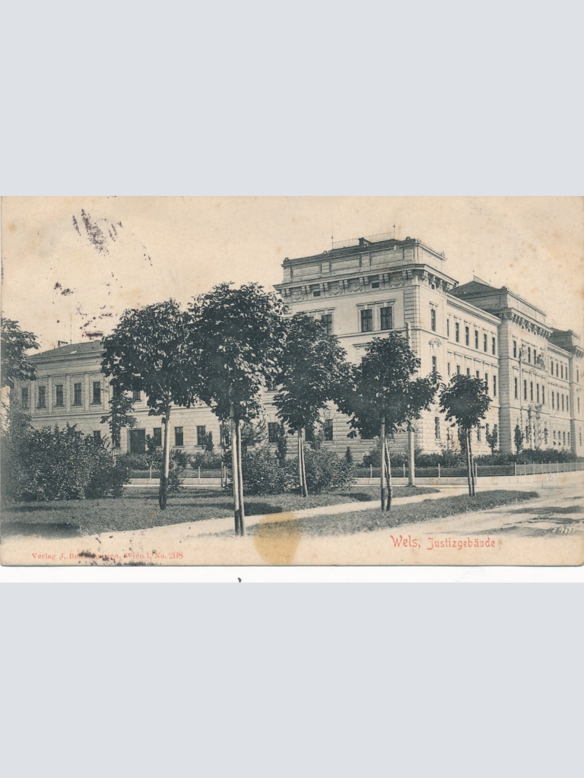 AK aus Wels mit Justizgebäude Oberösterreich (6697)