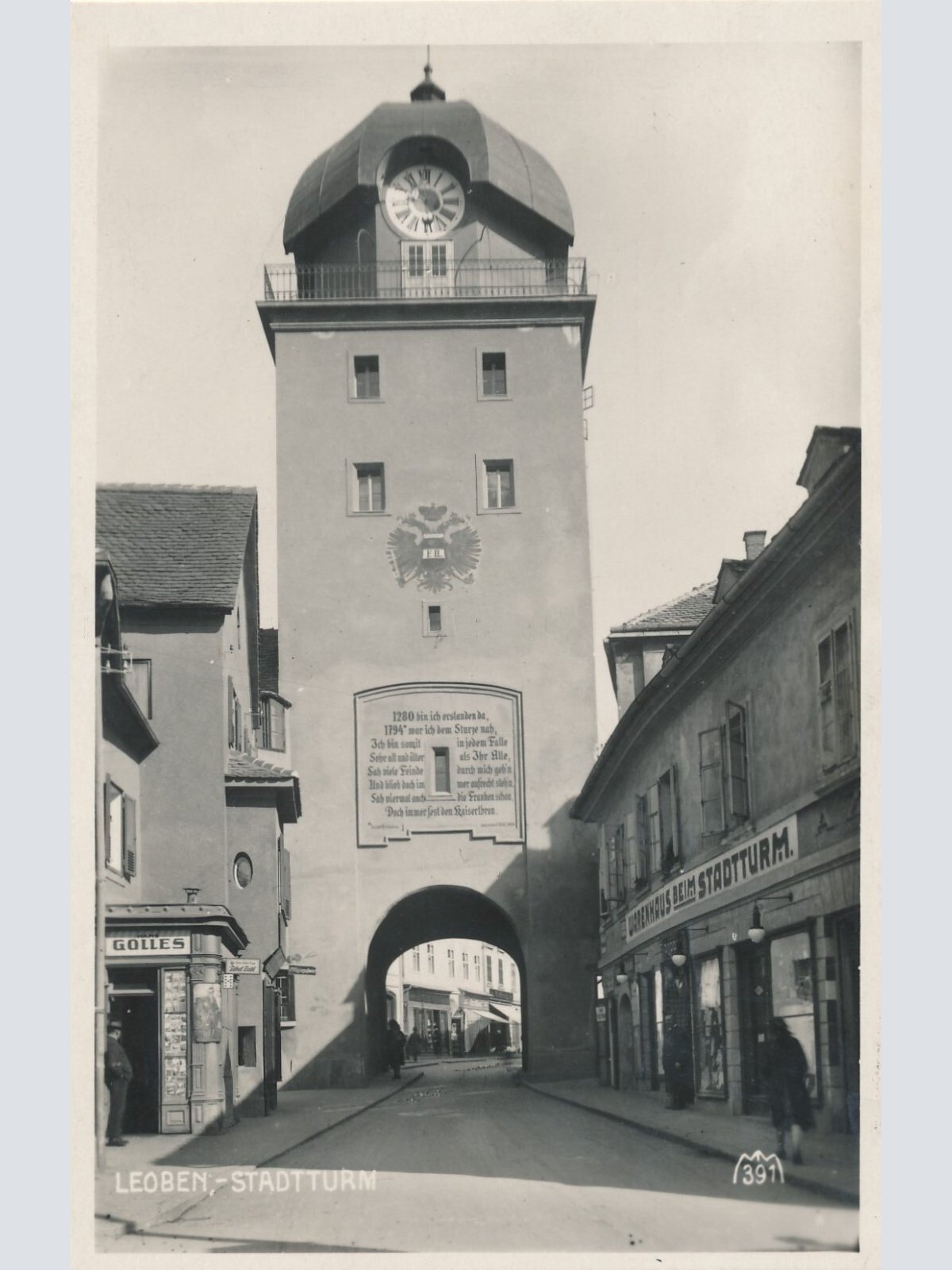 AK aus Leoben mit Stadtturm Steiermark (7299)