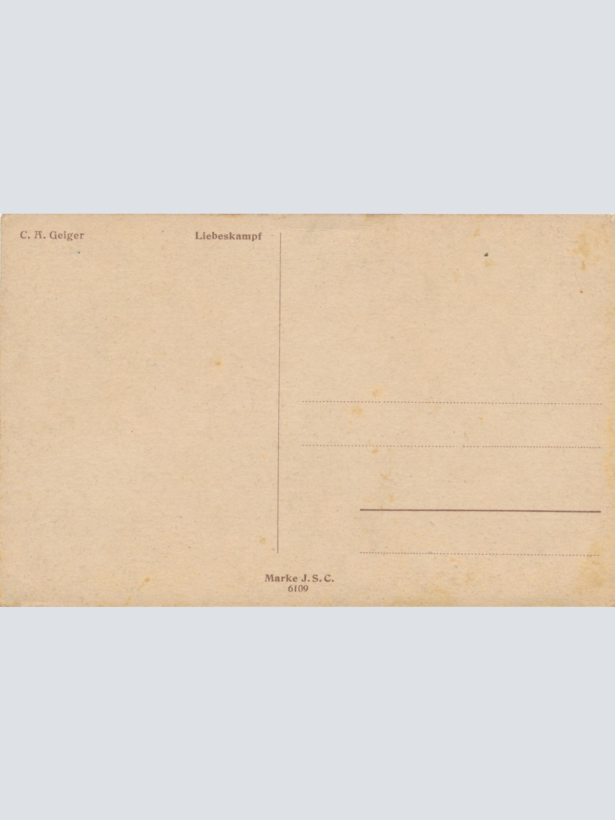 Künstlerische Sagen und Legenden Karte Liebeskampf Frau mit Seeungeheuer (6503)