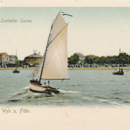 AK aus Wyk am Föhr Nordseebad mit Segelboot Schleswig - Hohlstein (6490)