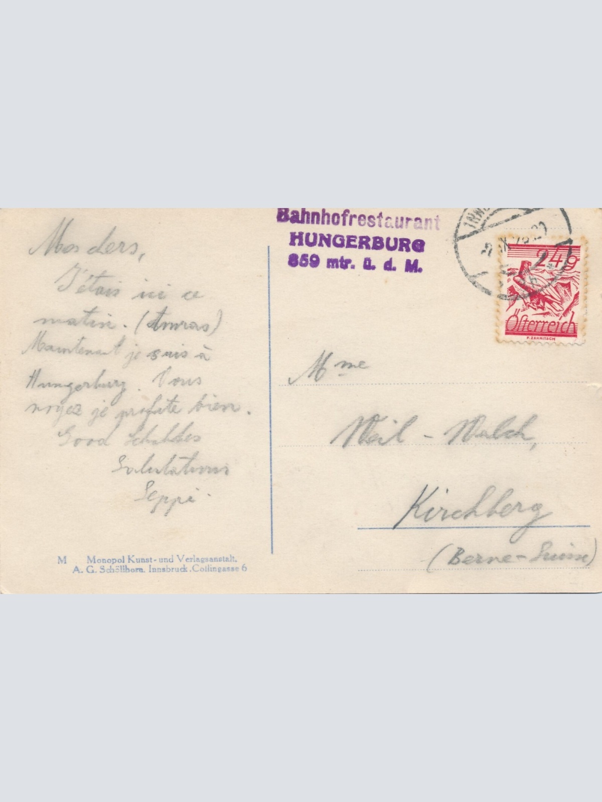 AK aus Innsbruck mit Schloß Ambras Tirol (7425)