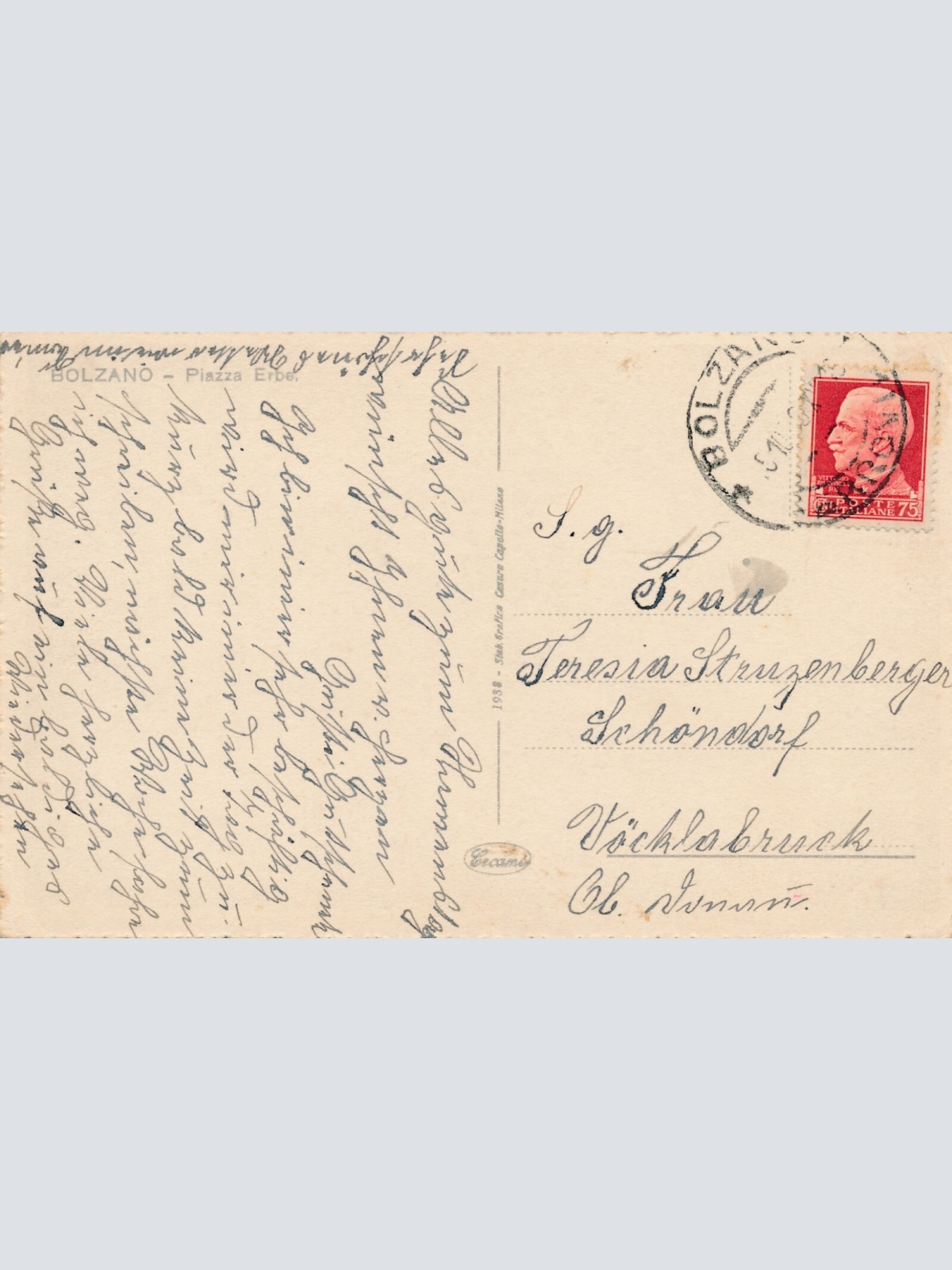 AK aus Bozen Bolzano mit Piaza Erbe Italien (7066)