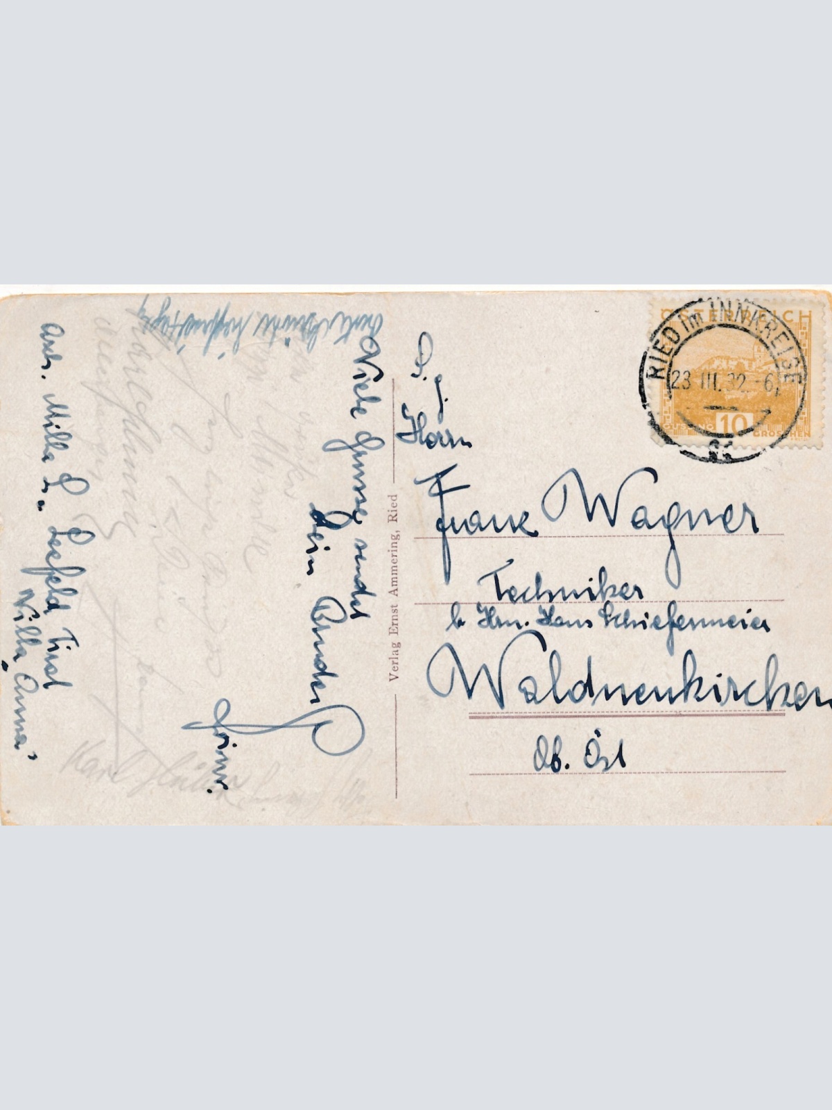 AK aus Ried Hauptplatz Oberösterreich (7693)