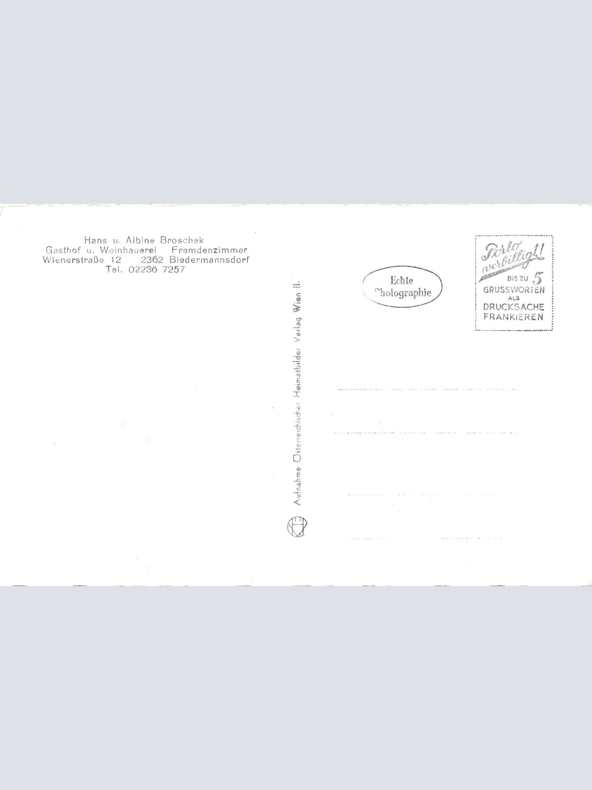 AK aus Biedermannsdorf mit Gasthof Broscheck Niederösterreich (7178)