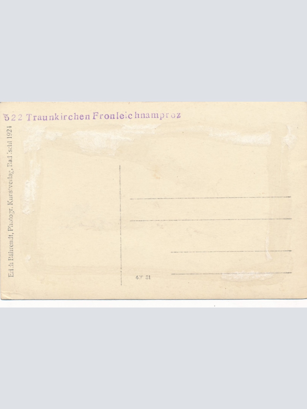 AK aus Traunkirchen Fronleichnamsprozession Oberösterreich (7683)