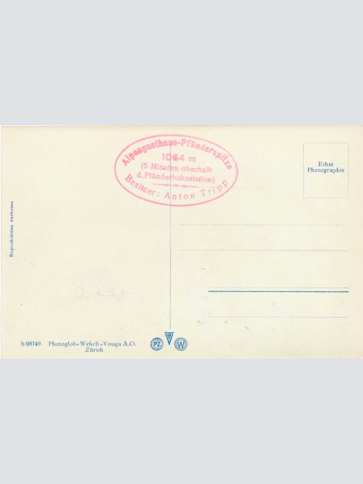 AK vom Alpengasthaus Pfänderspitze Vorarlberg (7708)