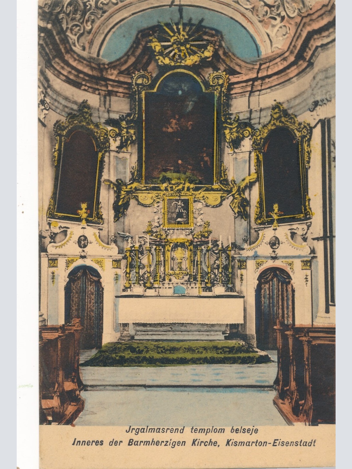 AK aus Eisenstadt inneres einer Kirche Kismarton Burgenland (7184)