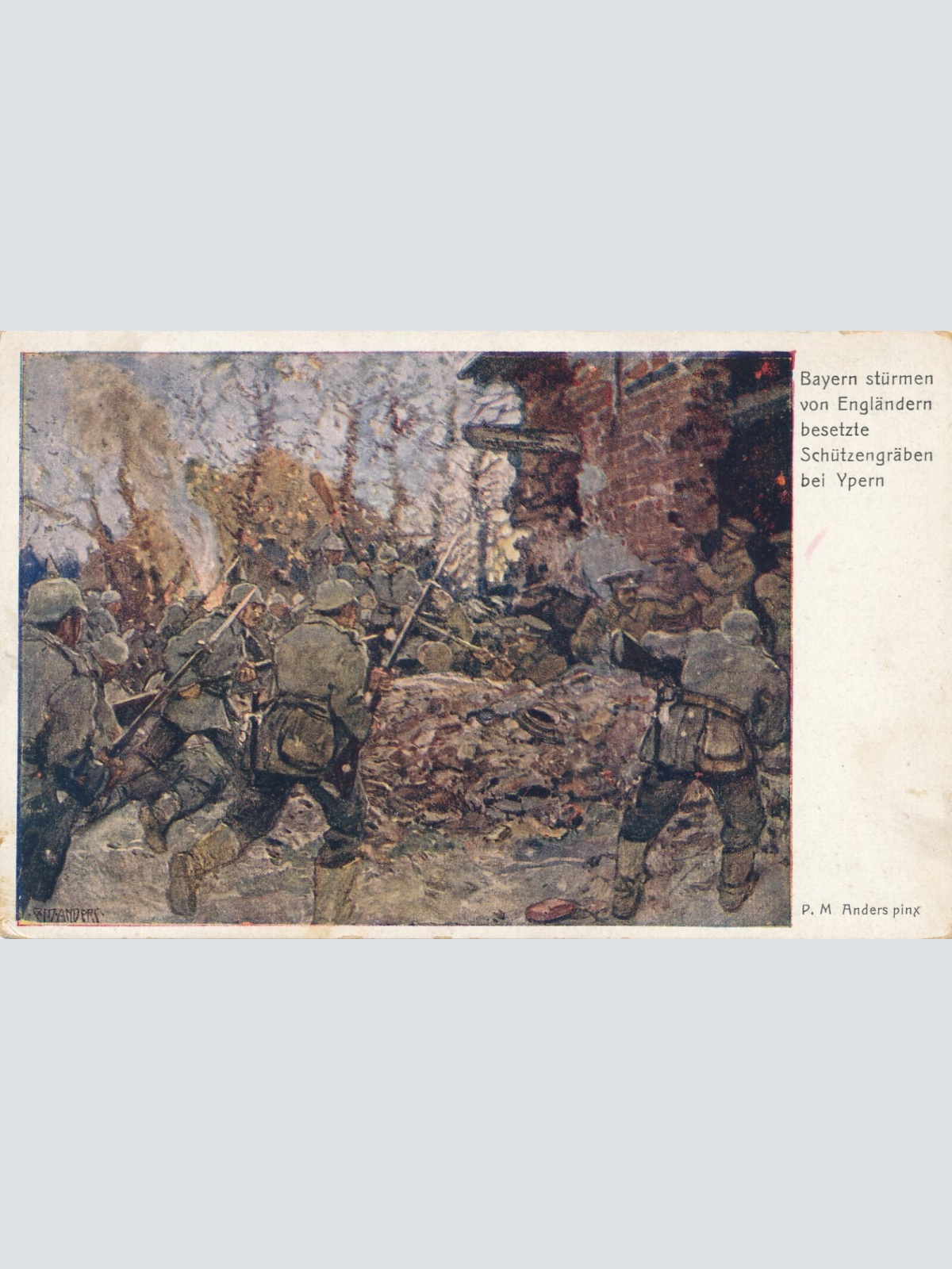 Rot Kreuz Karte Nr.233 Bayern Stürmen von Engländern besetzte Schützengrä (7092)