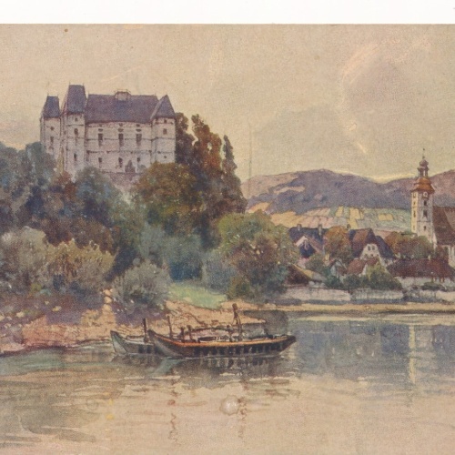 AK, Grein mit Schloss Greinburg, Oberösterreich (S2072)