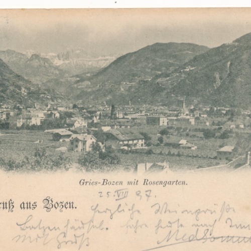 AK gruß aus Bozen - Gries mit Rosengarten Italien (7745)