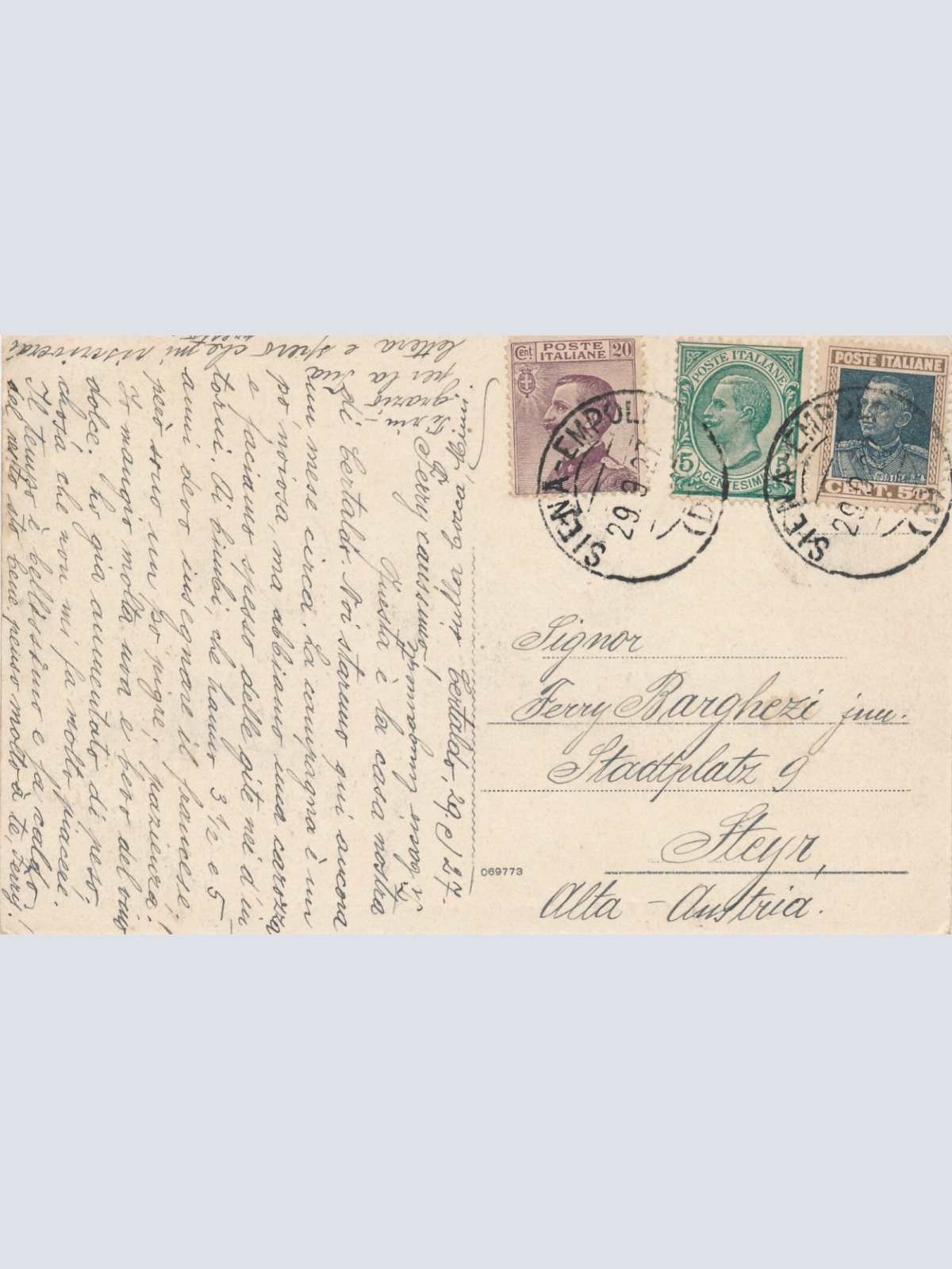 AK aus Certaldo Borgo Garibaldi e Villa Lenzoni Italien (7731)